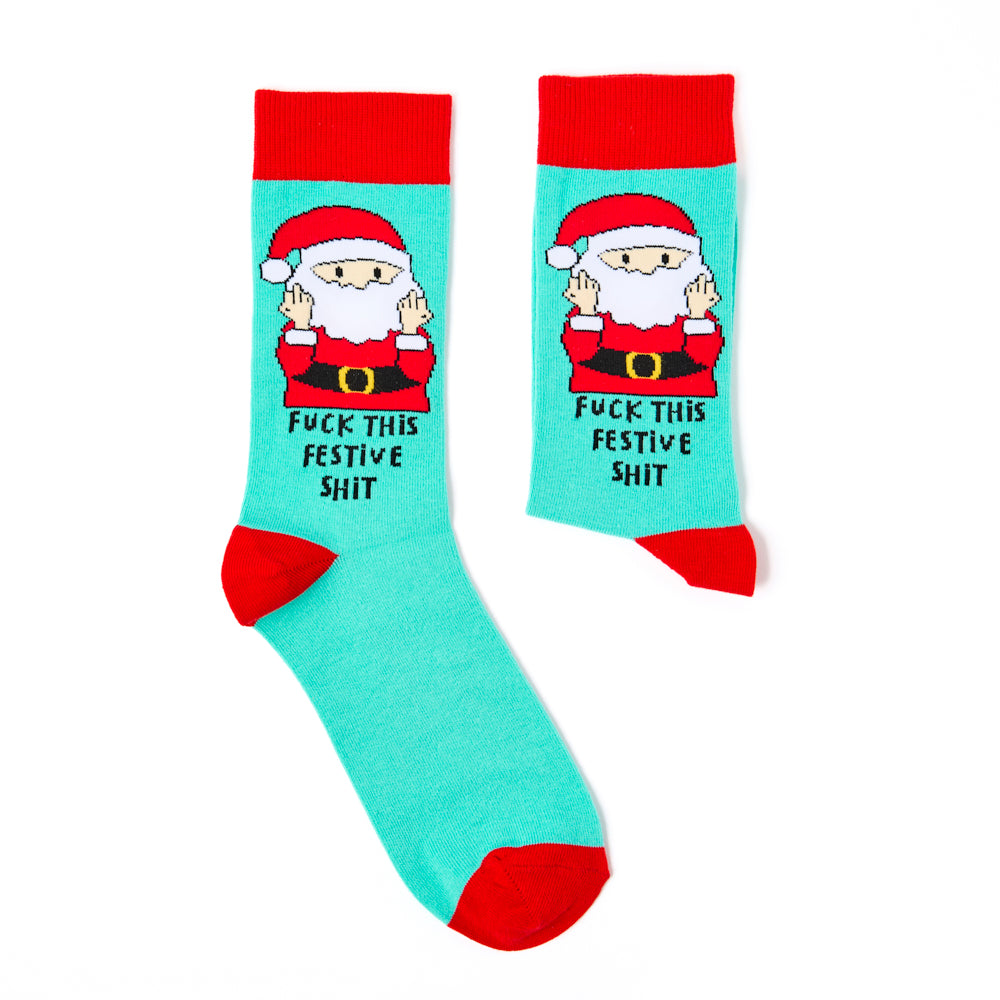 Unisex Fuck This Festive Shit Socks