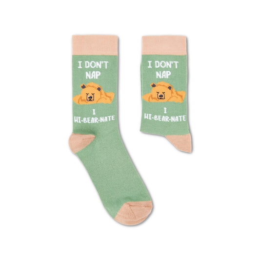 Unisex I Don't Nap I Hi-Bear-Nate Socks