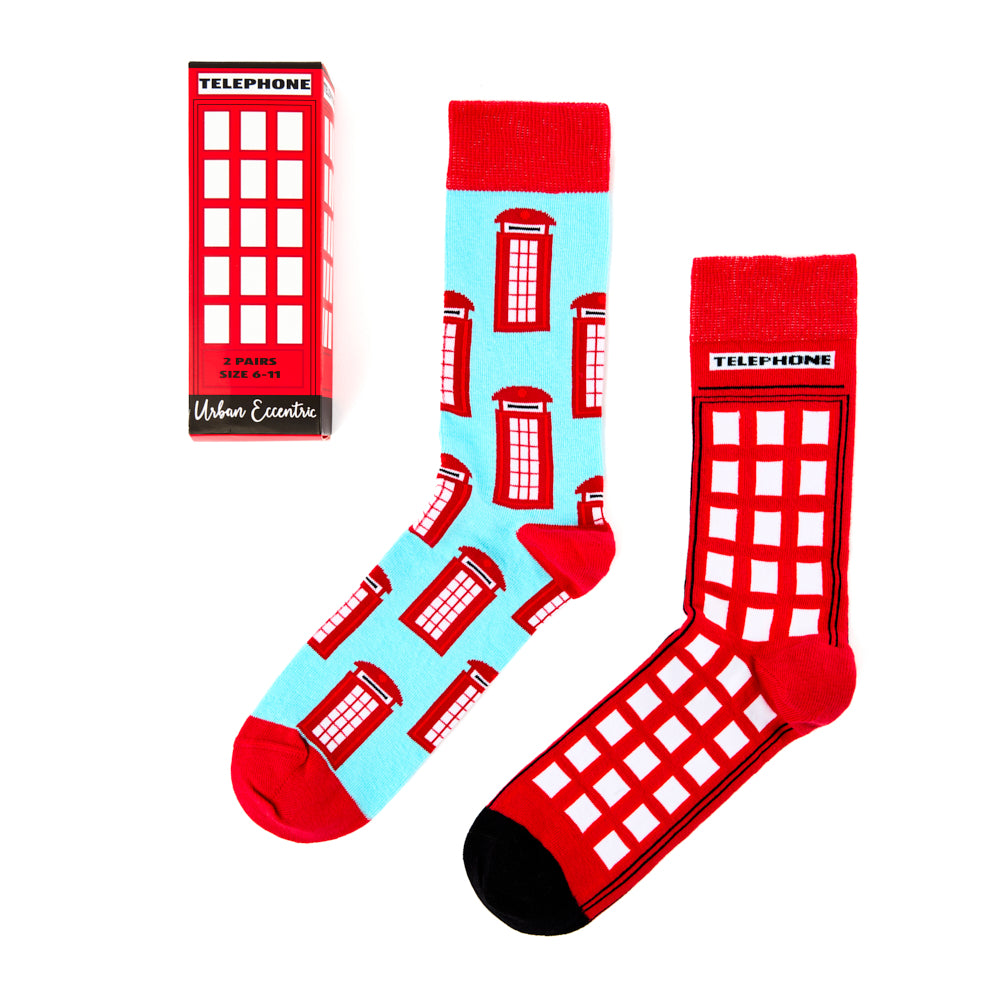 Unisex London Telephone Box Socks Gift Set