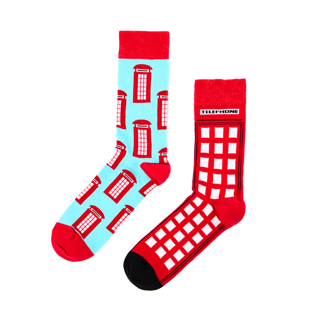 Unisex London Telephone Box Socks Gift Set