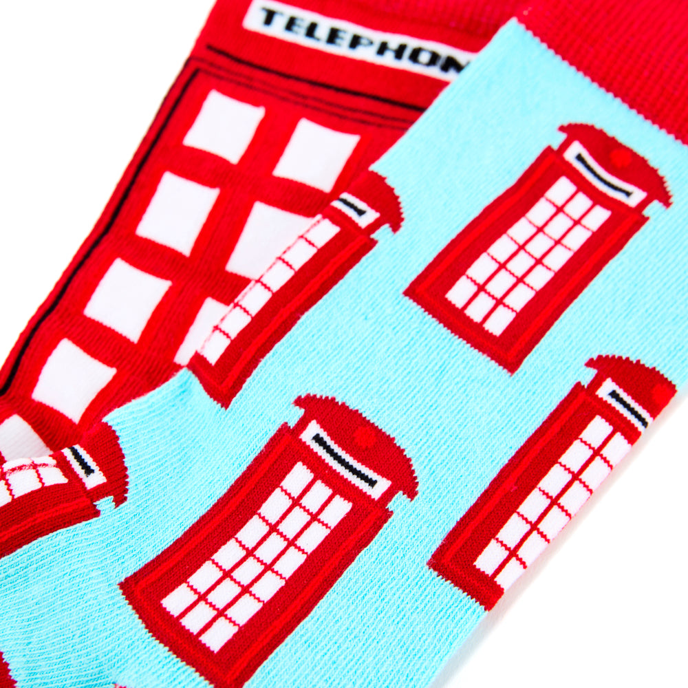 Unisex London Telephone Box Socks Gift Set